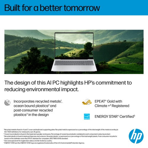HP OmniBook 7 AI 16-ay0003na Intel Core Ultra 5 225H Laptop 40.6 cm (16") 2K 16 GB DDR5-SDRAM 1 TB SSD Wi-Fi 6E (802.11ax) Windows 11 Home AI PC Silver