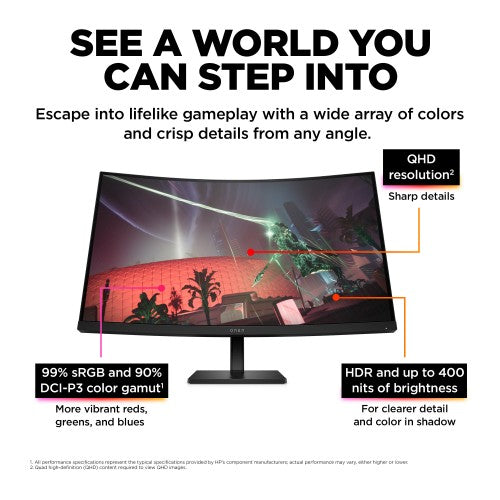 OMEN by HP 31.5 inch QHD 165Hz Curved Gaming Monitor - OMEN 32c