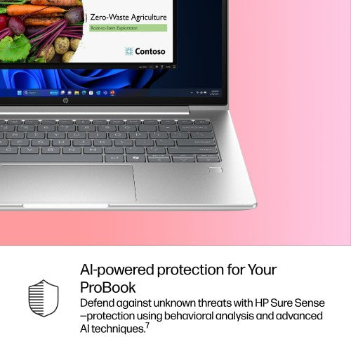 HP ProBook 4 G1i AI Wolf Pro Security Edition Intel Core Ultra 5 225H Laptop 35.6 cm (14") WUXGA 16 GB DDR5-SDRAM 512 GB SSD Wi-Fi 7 (802.11be) Windows 11 Pro AI PC Silver