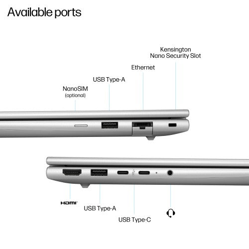 HP EliteBook 6 G1a Next Gen AI PC Wolf Pro Security Edition Copilot+ PC AMD Ryzen AI 7 350 Laptop 35.6 cm (14") Touchscreen WUXGA 16 GB DDR5-SDRAM 512 GB SSD Wi-Fi 7 (802.11be) Windows 11 Pro Silver