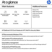 HP EliteBook 6 G1i 13 inch Notebook AI PC Wolf Pro Security Edition Intel Core Ultra 7 255U Laptop 33.8 cm (13.3") Touchscreen WUXGA 32 GB DDR5-SDRAM 512 GB SSD Wi-Fi 7 (802.11be) Windows 11 Pro Silver