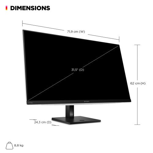 HP OMEN Transcend 31.5 inch UHD 240Hz OLED Gaming Monitor - Transcend 32