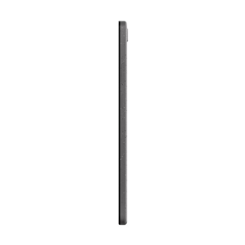 Slim grey Lenovo Tab K9 tablet side view showing thin profile and power button.