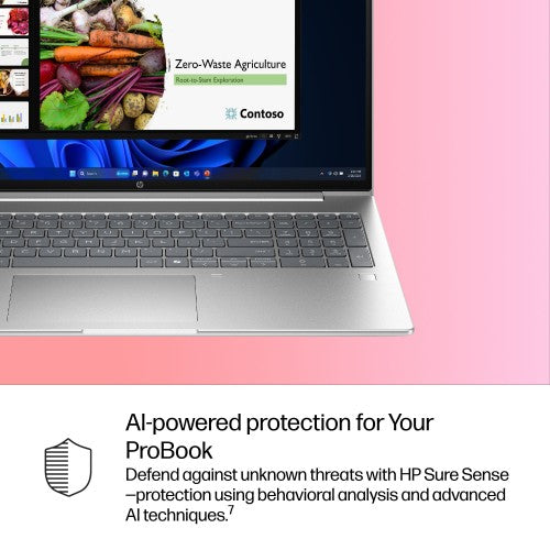 HP ProBook 4 G1i AI Wolf Pro Security Edition Intel Core Ultra 7 255H Laptop 40.6 cm (16") WUXGA 32 GB DDR5-SDRAM 1 TB SSD Wi-Fi 7 (802.11be) Windows 11 Pro AI PC Silver