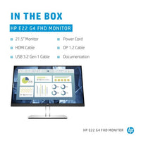 HP E-Series E22 G4 computer monitor 54.6 cm (21.5") 1920 x 1080 pixels Full HD LCD Black, Silver