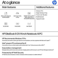 HP EliteBook 6 G1i AI Intel Core Ultra 5 225U Laptop 35.6 cm (14") WUXGA 16 GB DDR5-SDRAM 512 GB SSD Wi-Fi 7 (802.11be) Windows 11 Pro AI PC Silver