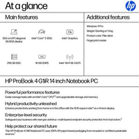 HP ProBook 4 G1iR Intel Core 5 120U Laptop 35.6 cm (14") WUXGA 16 GB DDR5-SDRAM 256 GB SSD Wi-Fi 6E (802.11ax) Windows 11 Pro Silver