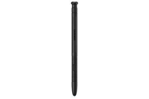 Black Samsung stylus pen with ergonomic grip and slim cylindrical body.