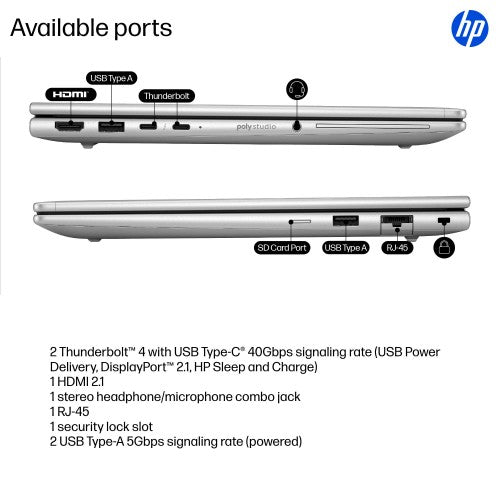 HP EliteBook 6 G1i 13 inch Notebook AI PC Wolf Pro Security Edition Intel Core Ultra 7 255U Laptop 33.8 cm (13.3") Touchscreen WUXGA 32 GB DDR5-SDRAM 512 GB SSD Wi-Fi 7 (802.11be) Windows 11 Pro Silver