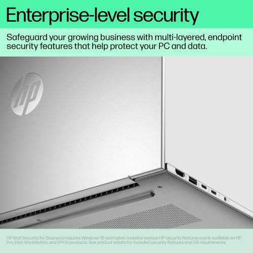 HP ProBook G11 Intel Core Ultra 7 155U Laptop 40.6 cm (16") WUXGA 16 GB DDR5-SDRAM 512 GB SSD Wi-Fi 6E (802.11ax) Windows 11 Pro AI PC Silver