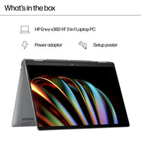HP ENVY x360 14-fc0007na Intel Core Ultra 5 125U Hybrid (2-in-1) 35.6 cm (14") Touchscreen 2K 16 GB LPDDR5-SDRAM 512 GB SSD Wi-Fi 6E (802.11ax) Windows 11 Home AI PC Silver