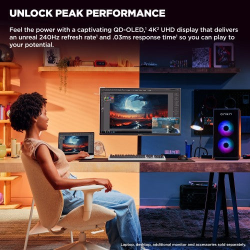 HP OMEN Transcend 31.5 inch UHD 240Hz OLED Gaming Monitor - Transcend 32