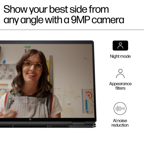 HP Spectre x360 16-aa0001na Intel Core Ultra 7 155H Hybrid (2-in-1) 40.6 cm (16") Touchscreen 3K 16 GB LPDDR5x-SDRAM 1 TB SSD NVIDIA GeForce RTX 4050 Wi-Fi 7 (802.11be) Windows 11 Home AI PC Black