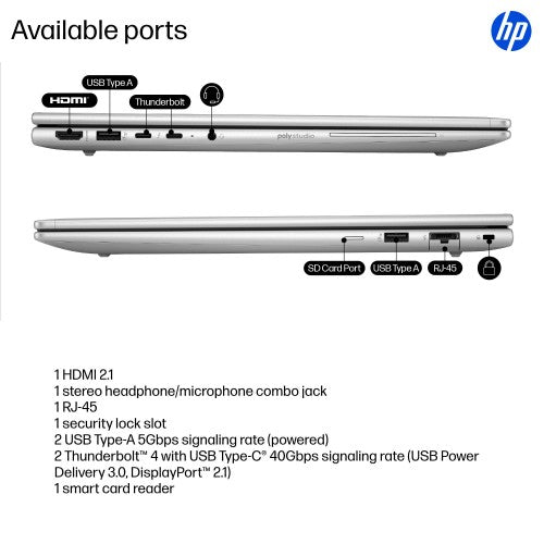 HP EliteBook 6 G1iR Intel Core 5 120U Laptop 40.6 cm (16") WUXGA 16 GB DDR5-SDRAM 512 GB SSD Wi-Fi 6E (802.11ax) Windows 11 Pro