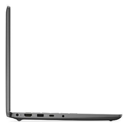 Slim grey Dell Latitude 3450 laptop side view showing ports and 14-inch profile.