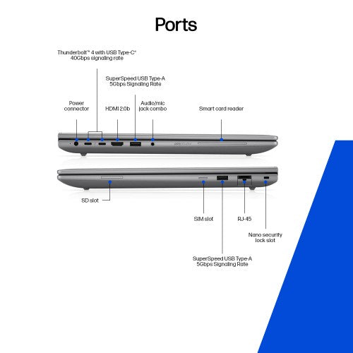 HP Zbook X G1i 16 inch Mobile Workstation PC Wolf Pro Security Edition - Data Science Intel Core Ultra 7 265HX 40.6 cm (16") WQUXGA 64 GB DDR5-SDRAM 1 TB SSD NVIDIA RTX PRO 2000 Blackwell Wi-Fi 7 (802.11be) Windows 11 Pro AI Workstation, AI PC Silver