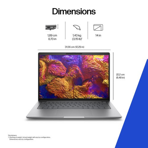 HP ZBook 8 G1ak 14 inch Mobile Workstation PC Wolf Pro Security Edition - Data Science Copilot+ PC AMD Ryzen AI 7 PRO 35.6 cm (14") WQXGA 32 GB DDR5-SDRAM Wi-Fi 7 (802.11be) Windows 11 Pro AI Workstation, AI PC Silver