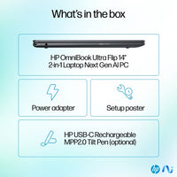 HP OmniBook Ultra Flip 14-fh0006na Copilot+ PC Intel Core Ultra 7 256V Hybrid (2-in-1) 35.6 cm (14") Touchscreen 3K 16 GB LPDDR5x-SDRAM 1 TB SSD Wi-Fi 7 (802.11be) Windows 11 Home Grey