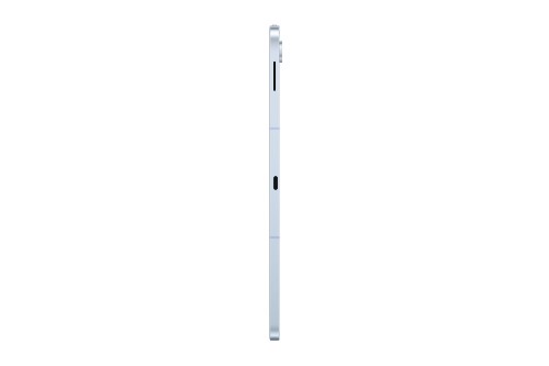 Slim silver stylus pen for Samsung Galaxy Tab S10 FE+ 5G tablet with precision tip and buttons.