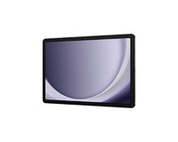 Graphite Samsung Galaxy Tab A9+ 11-inch tablet with slim bezels and abstract purple wallpaper on screen.