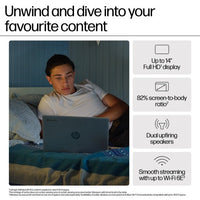 HP Chromebook 14a-nf0002na Intel® N N100 35.6 cm (14") HD 4 GB LPDDR5-SDRAM 128 GB eUFS Wi-Fi 6E (802.11ax) ChromeOS Grey