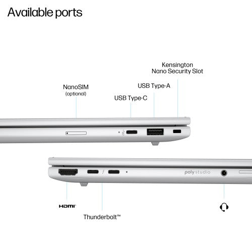 HP EliteBook 8 G1i 14 inch Notebook AI PC Wolf Pro Security Edition Intel Core Ultra 7 255U Laptop 35.6 cm (14") WUXGA 16 GB DDR5-SDRAM 512 GB SSD Wi-Fi 6E (802.11ax) Windows 11 Pro Silver