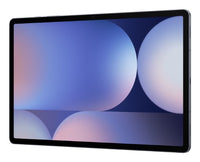 Samsung Galaxy Tab S10+ tablet with 12.4-inch display showing abstract blue and purple wallpaper.