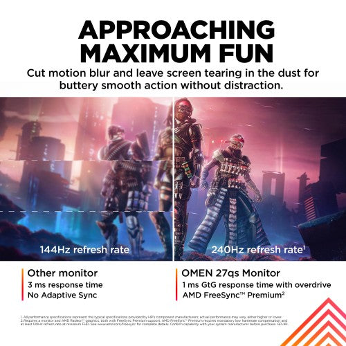 OMEN by HP 27 inch QHD 240Hz Gaming Monitor - OMEN 27qs