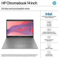 HP Chromebook 14a-ne1000na Intel® Celeron® N4500 35.6 cm (14") HD 4 GB LPDDR4x-SDRAM 64 GB eMMC Wi-Fi 6 (802.11ax) ChromeOS