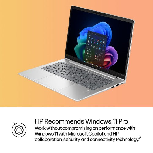 HP EliteBook 6 G1q Next Gen AI PC Copilot+ PC Qualcomm Snapdragon X1-26-100 Laptop 35.6 cm (14") WUXGA 16 GB LPDDR5x-SDRAM 512 GB SSD Wi-Fi 6E (802.11ax) Windows 11 Pro Silver
