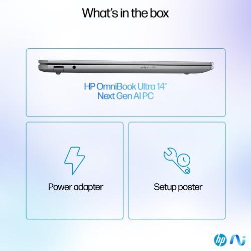 HP OmniBook Ultra 14-fd0001na Copilot+ PC AMD Ryzen AI 9 365 Laptop 35.6 cm (14") Touchscreen 2.2K 16 GB LPDDR5x-SDRAM 1 TB SSD Wi-Fi 7 (802.11be) Windows 11 Home Silver