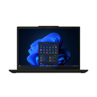 Lenovo ThinkPad X13 Gen 5 laptop with 13.3-inch screen displaying Windows 11 Pro, black chassis, thin bezels.