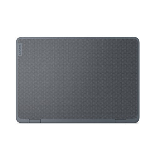 Gray Lenovo 300w Yoga Gen 4 laptop closed top view with textured finish.
