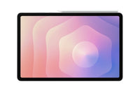 Samsung Galaxy Tab S11 with 11-inch display showing pink and purple abstract wallpaper.