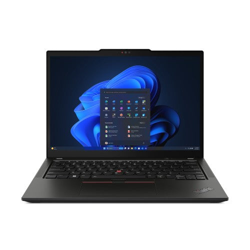 Lenovo ThinkPad X13 Gen 5 laptop with 13.3" WUXGA screen, black chassis, and full keyboard showing Windows 11 Pro desktop.