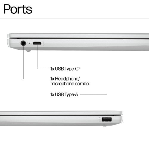 HP Chromebook 14a-nf0002sa Intel® N N100 35.6 cm (14") HD 4 GB LPDDR5-SDRAM 128 GB Flash Wi-Fi 6E (802.11ax) ChromeOS Grey