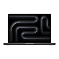 Black Apple MacBook Pro 14-inch with closed lid showing sleek minimalist design.