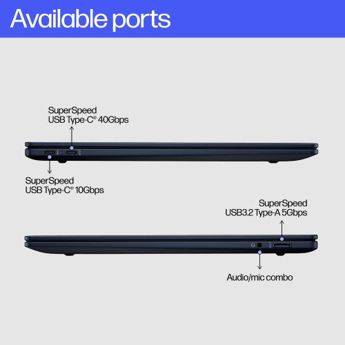 HP EliteBook Ultra G1q AI PC Copilot+ PC Qualcomm Snapdragon X1E-78-100 Laptop 35.6 cm (14") Touchscreen 2.2K 16 GB LPDDR5x-SDRAM 1 TB SSD Wi-Fi 6E (802.11ax) Windows 11 Pro Blue