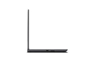 Sleek black Lenovo ThinkPad P16v Gen 1 laptop profile open at 90 degrees.
