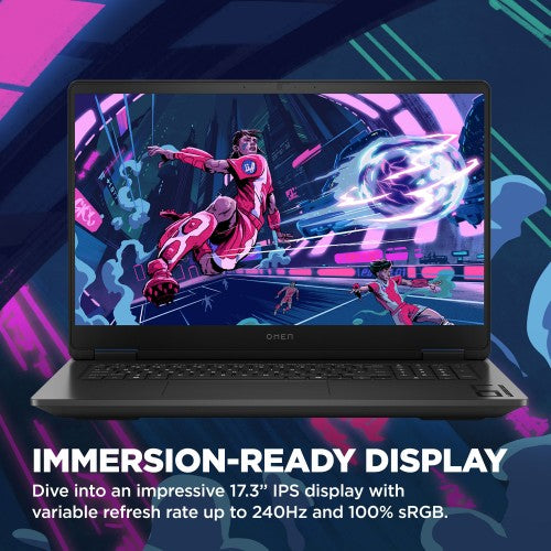 HP OMEN 17-db0012na AMD Ryzen™ 7 8845HS Laptop 43.9 cm (17.3") Full HD 16 GB DDR5-SDRAM 1 TB SSD NVIDIA GeForce RTX 4070 Wi-Fi 6E (802.11ax) Windows 11 Home Black