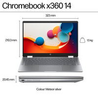 HP Chromebook x360 14b-cd0002na Intel® N N100 35.6 cm (14") Touchscreen HD 4 GB LPDDR5-SDRAM 128 GB eUFS Wi-Fi 6 (802.11ax) ChromeOS