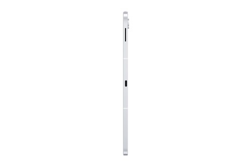 Silver Samsung Galaxy Tab S10 FE+ stylus pen shown from the side with buttons visible.