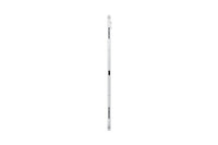 Silver Samsung S Pen stylus with black accents and fine tip on white background.