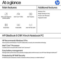 HP EliteBook 6 G1iR Intel Core 5 120U Laptop 35.6 cm (14") WUXGA 16 GB DDR5-SDRAM 512 GB SSD Wi-Fi 6E (802.11ax) Windows 11 Pro Silver